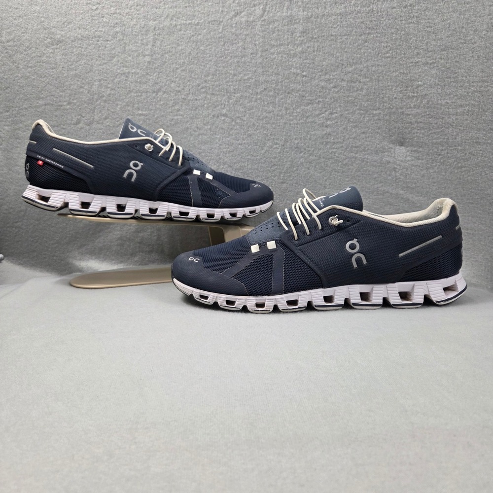 On Cloud Running Shoes Mens 13 Navy Blue Good Lightweight Speed Lacing Sneaker